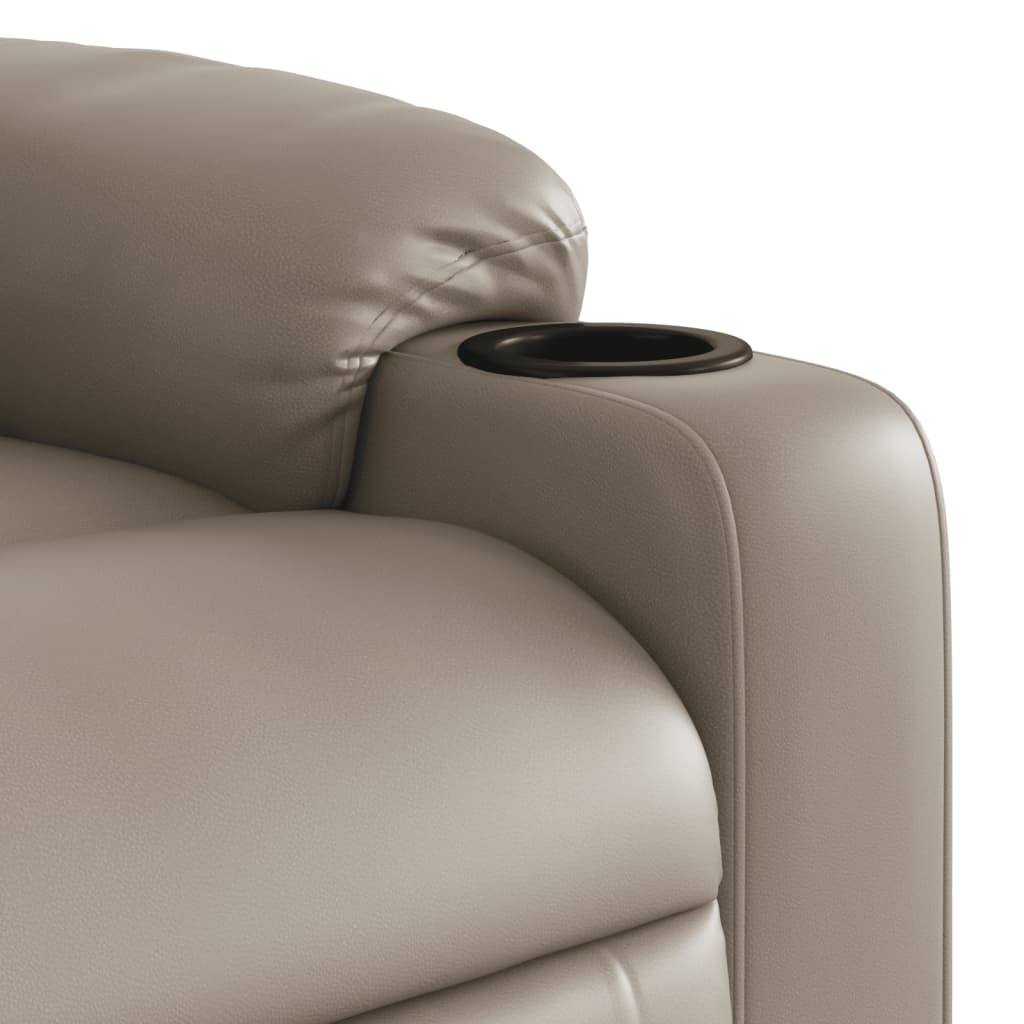 Electric reclining armchair, cappuccino, eco-leather