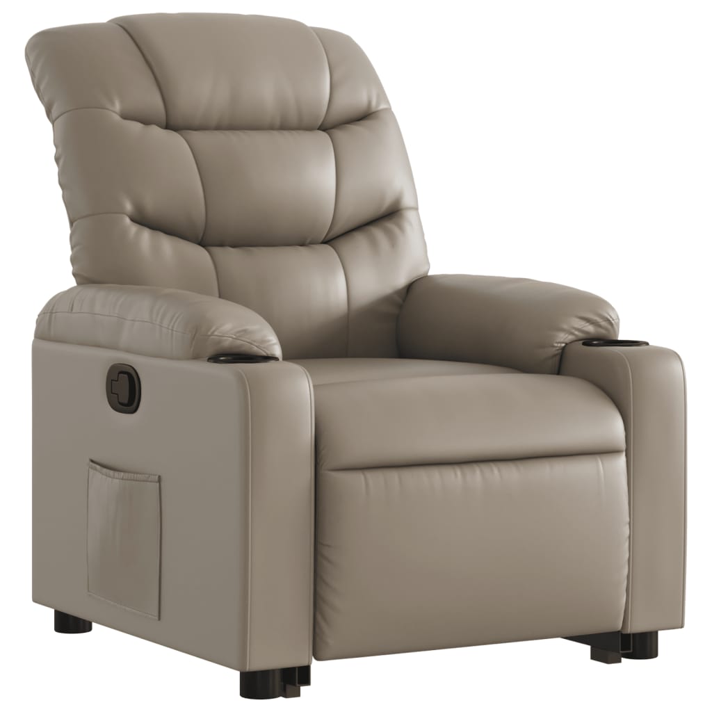 Reclining armchair with lift, cappuccino, eco-leather