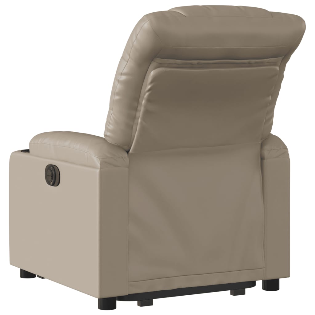 Reclining armchair with lift, cappuccino, eco-leather