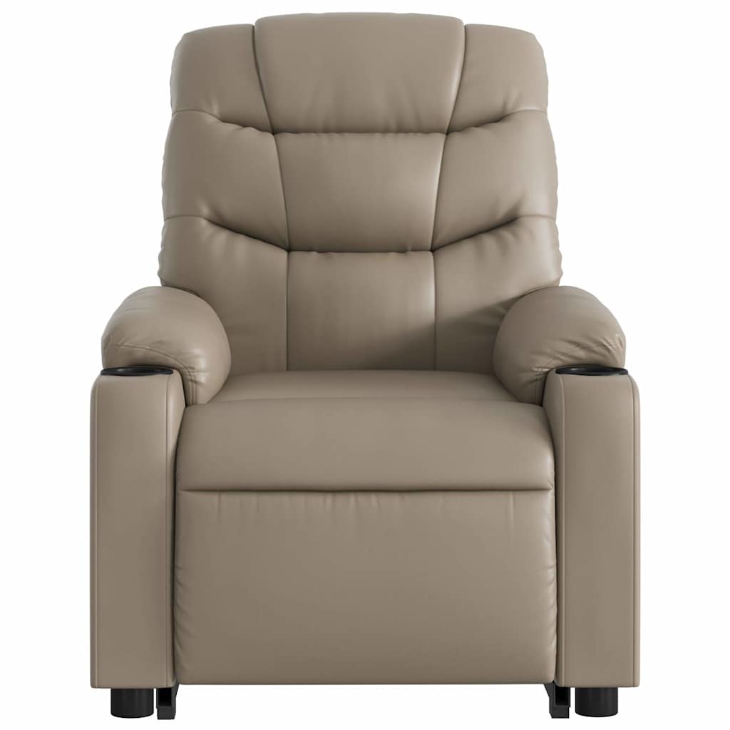 Reclining armchair with lift, cappuccino, eco-leather