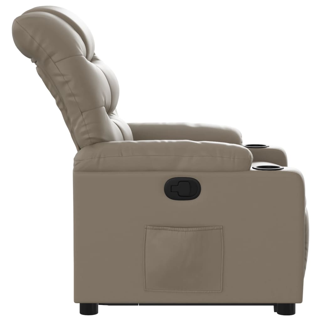 Reclining armchair with lift, cappuccino, eco-leather