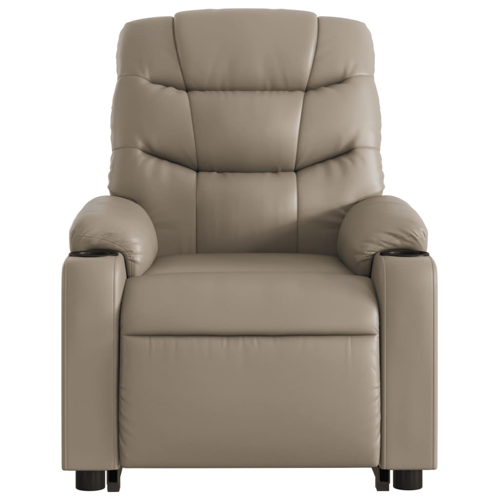 Electric reclining armchair with lift, cappuccino