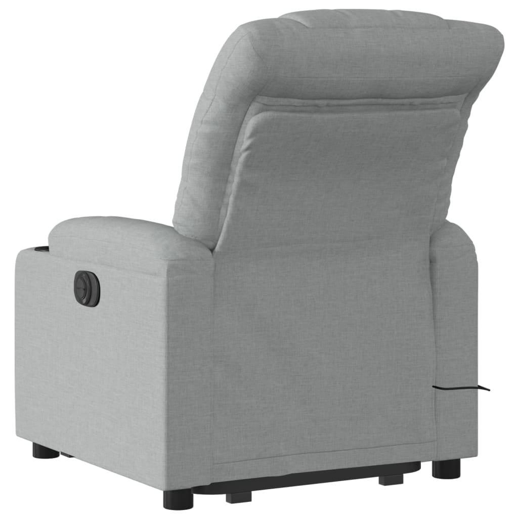 Electric reclining massage chair with lift, dark gray textile