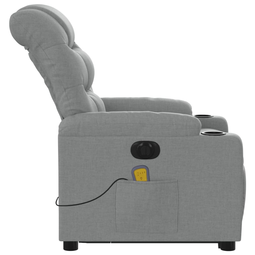 Electric reclining massage chair with lift, dark gray textile