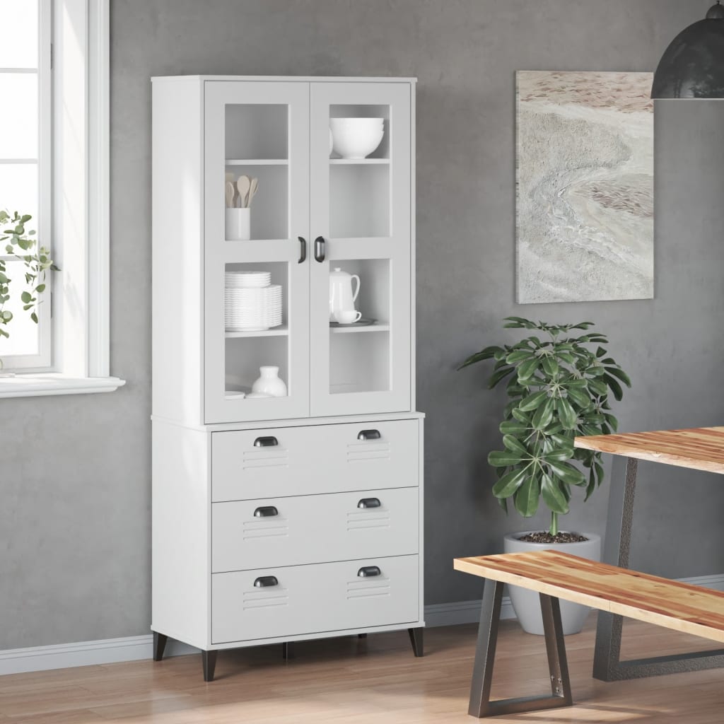 "VIKEN" high cabinet, white, 80x40x190 cm, solid pine wood