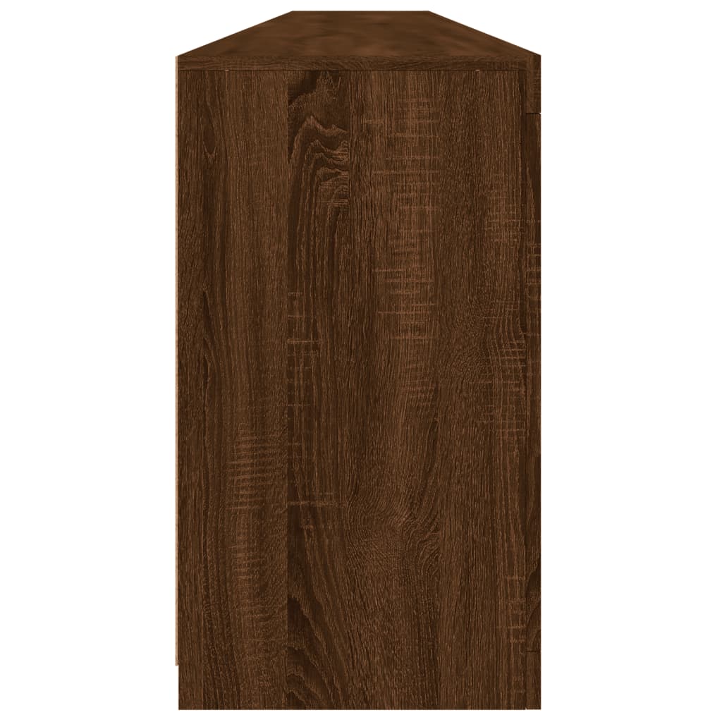 Cabinet with LED lights, brown oak, 283x37x67 cm