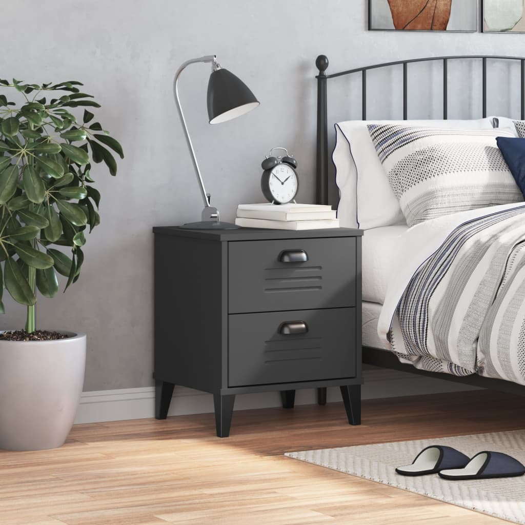 "VIKEN" bedside table, anthracite gray, engineered wood