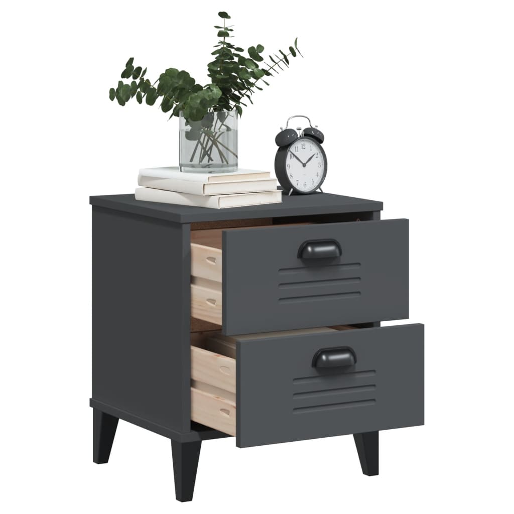 "VIKEN" bedside table, anthracite gray, engineered wood