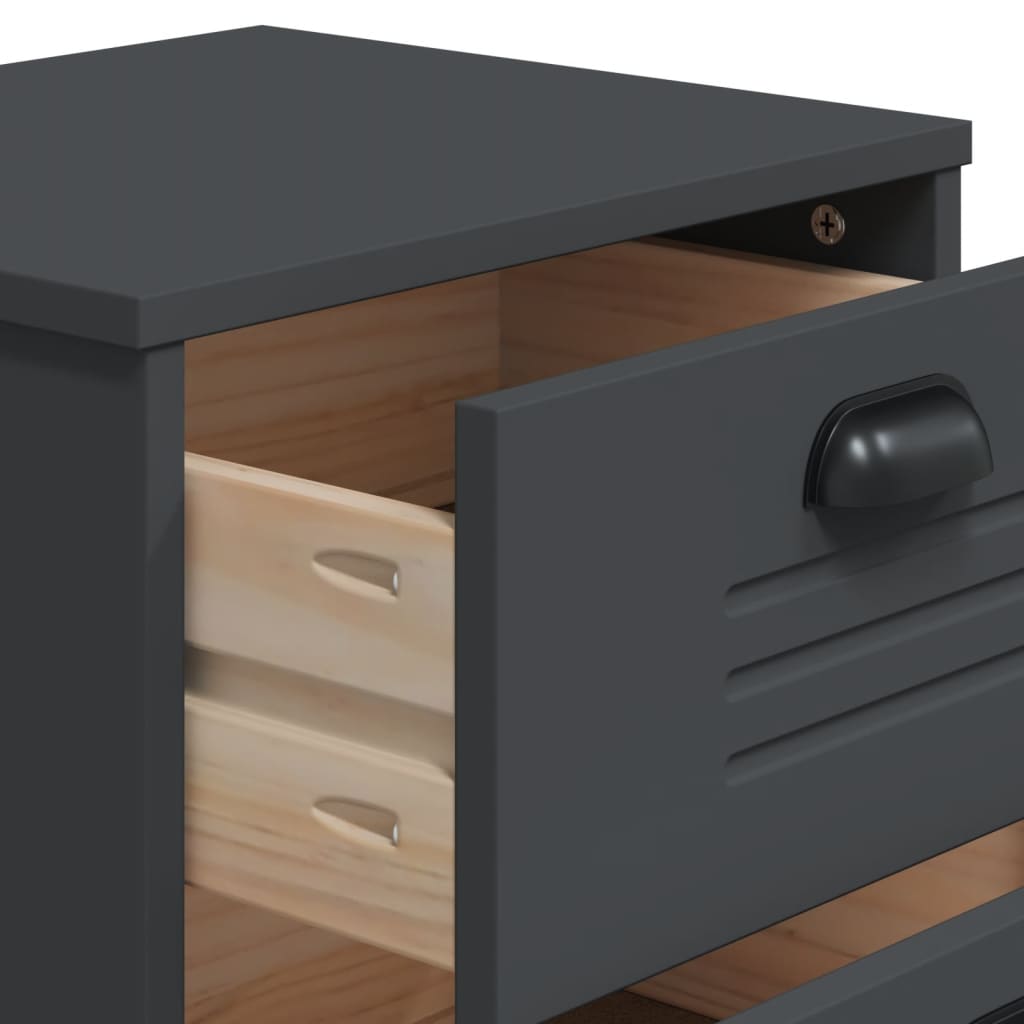 "VIKEN" bedside table, anthracite gray, engineered wood