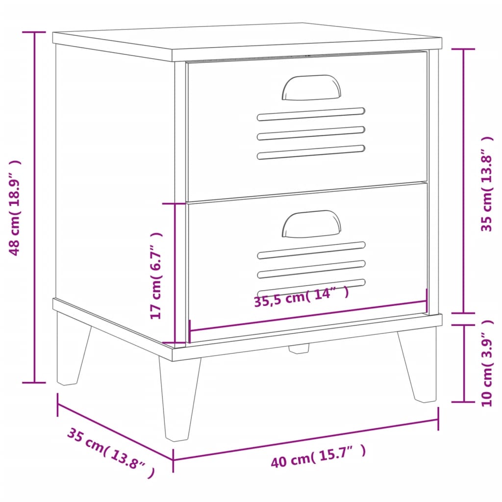 "VIKEN" bedside table, anthracite gray, engineered wood