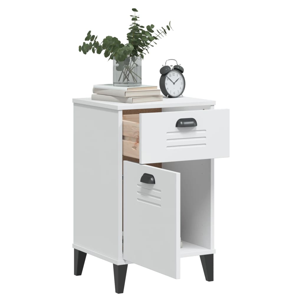 "VIKEN" bedside table, white, engineered wood