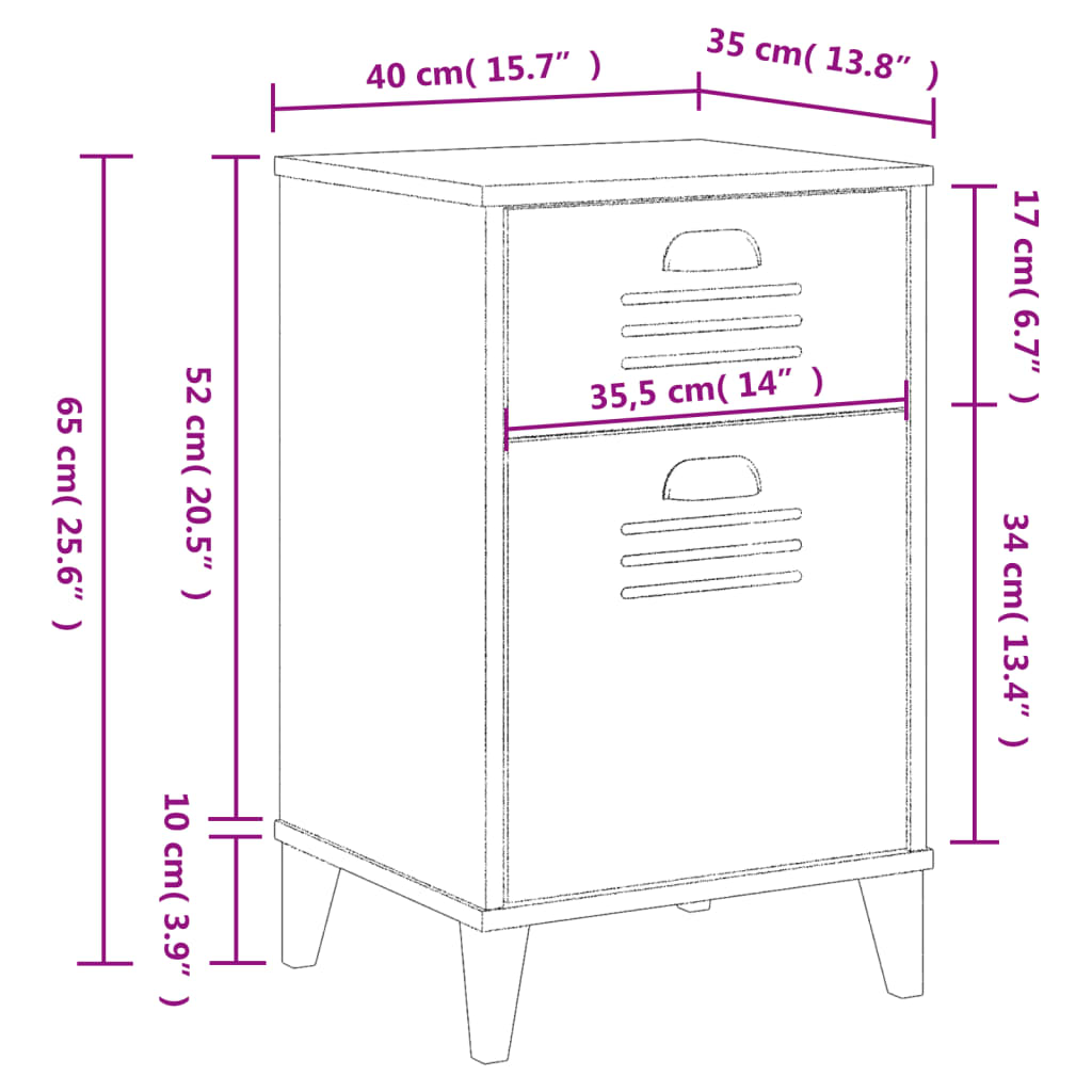 "VIKEN" bedside table, white, engineered wood