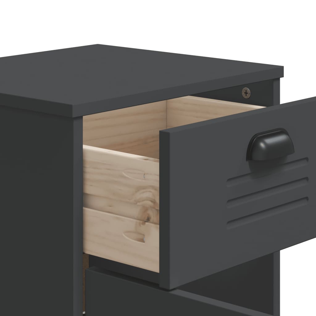 "VIKEN" bedside table, anthracite gray, engineered wood