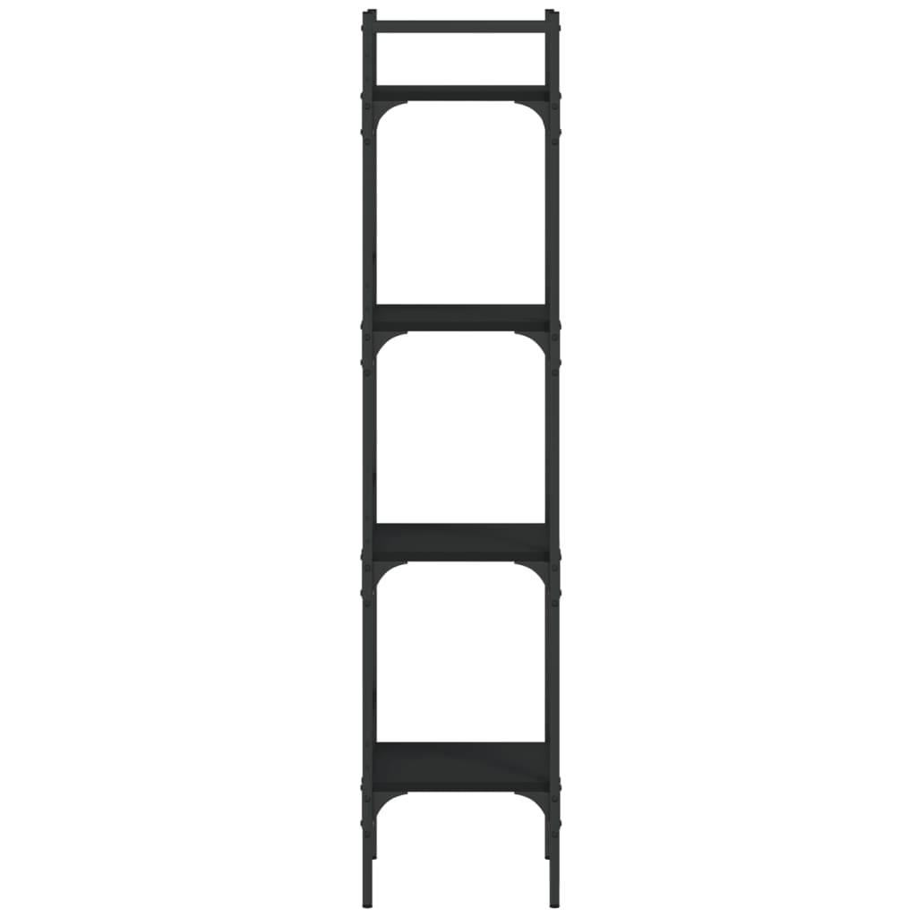 4-tier bookcase, black, 35x30x138.5 cm, processed wood