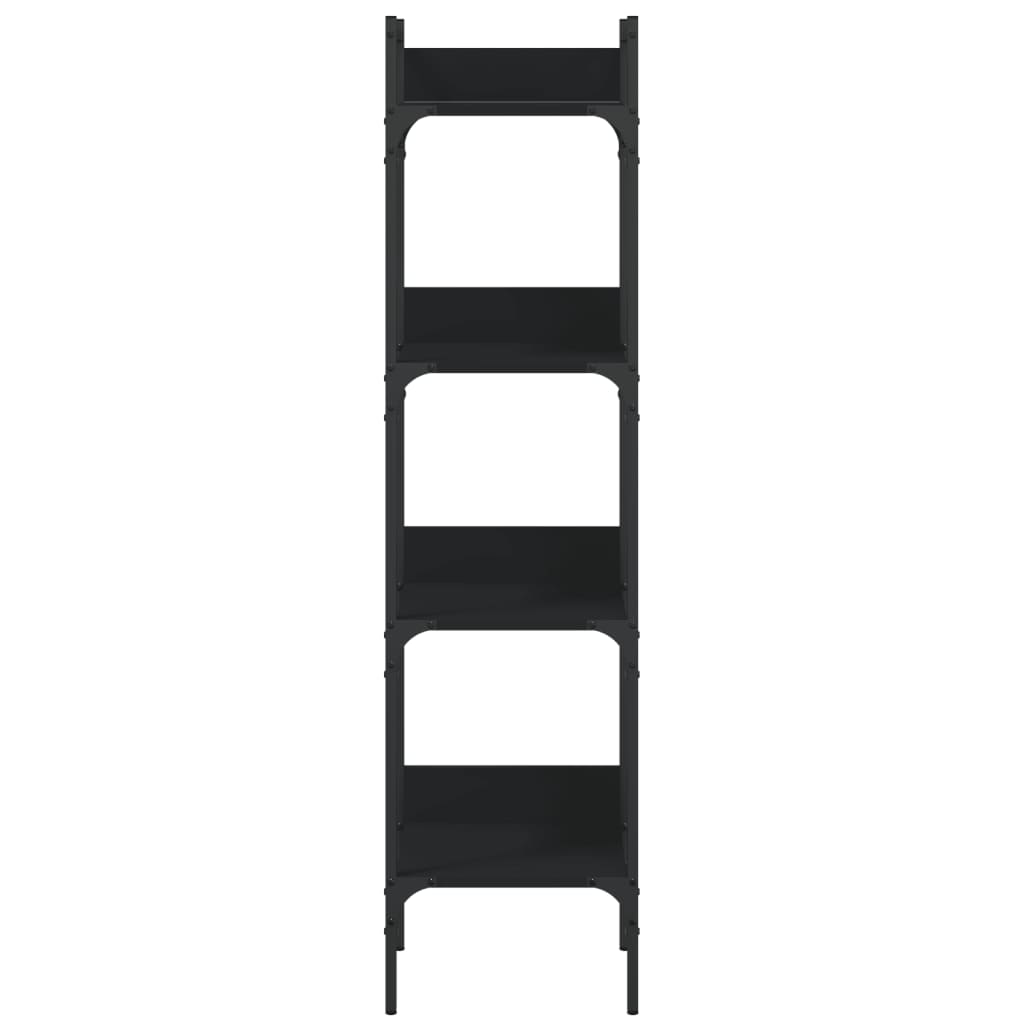 4-tier bookcase, black, 35x30x138.5 cm, processed wood