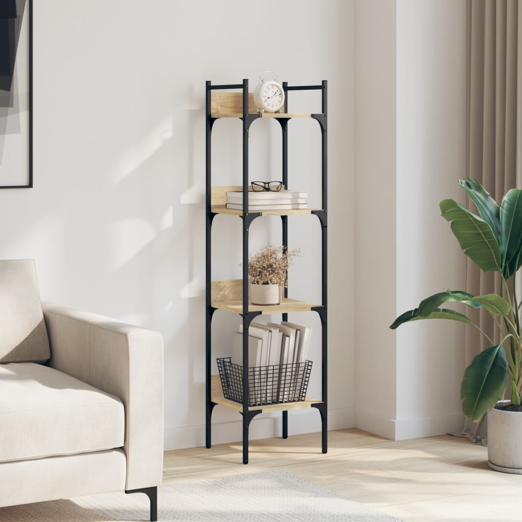 4-tier bookcase, sonoma oak, 35x30x138.5 cm