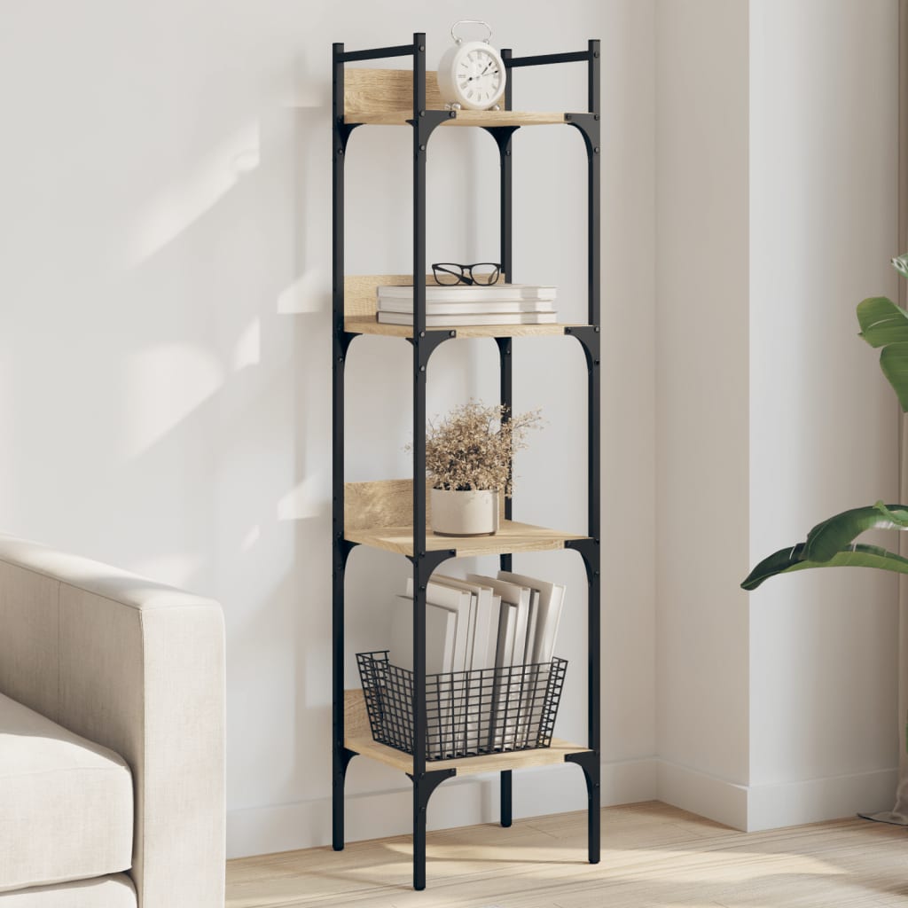 4-tier bookcase, sonoma oak, 35x30x138.5 cm