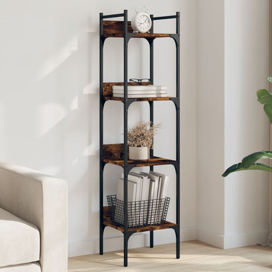 4-tier bookcase, smoked oak, 35x30x138.5 cm