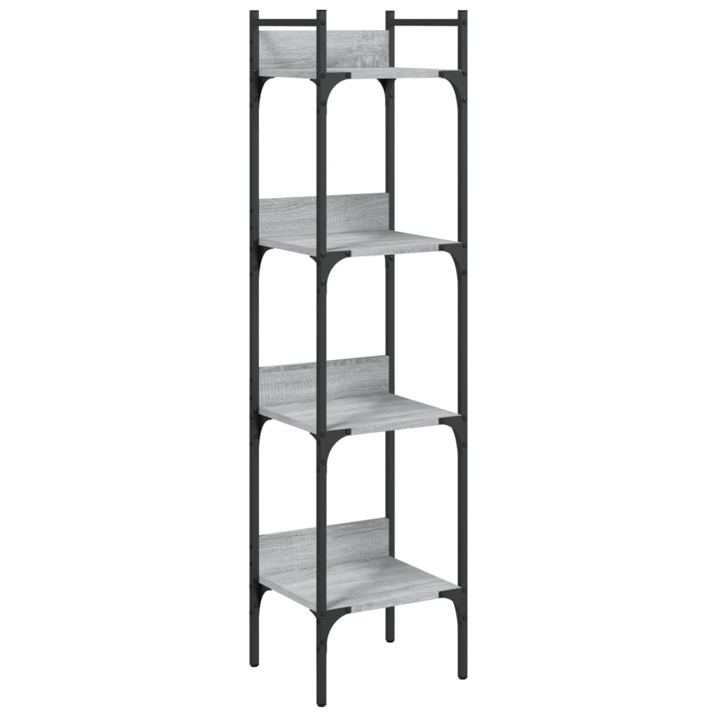 4-tier bookcase, sonoma gray 35x30x138.5 cm engineered wood