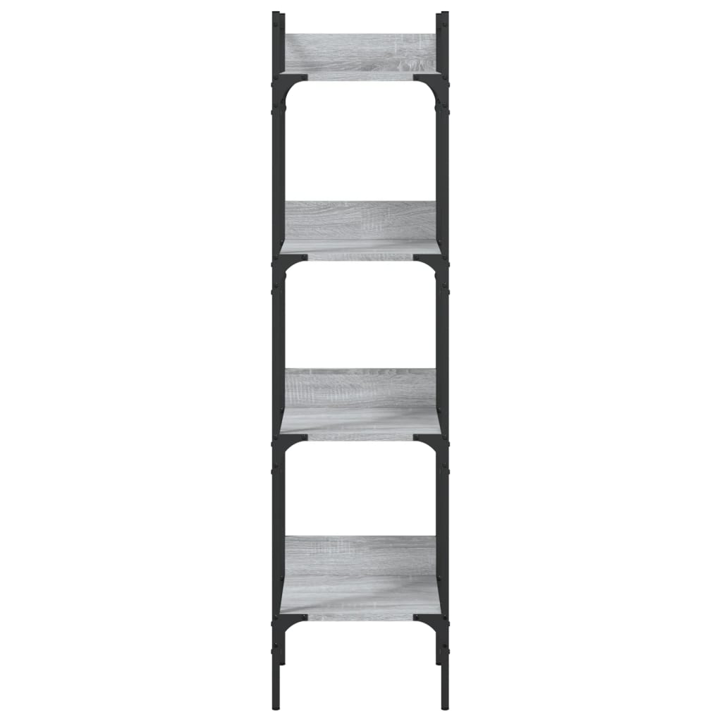 4-tier bookcase, sonoma gray 35x30x138.5 cm engineered wood