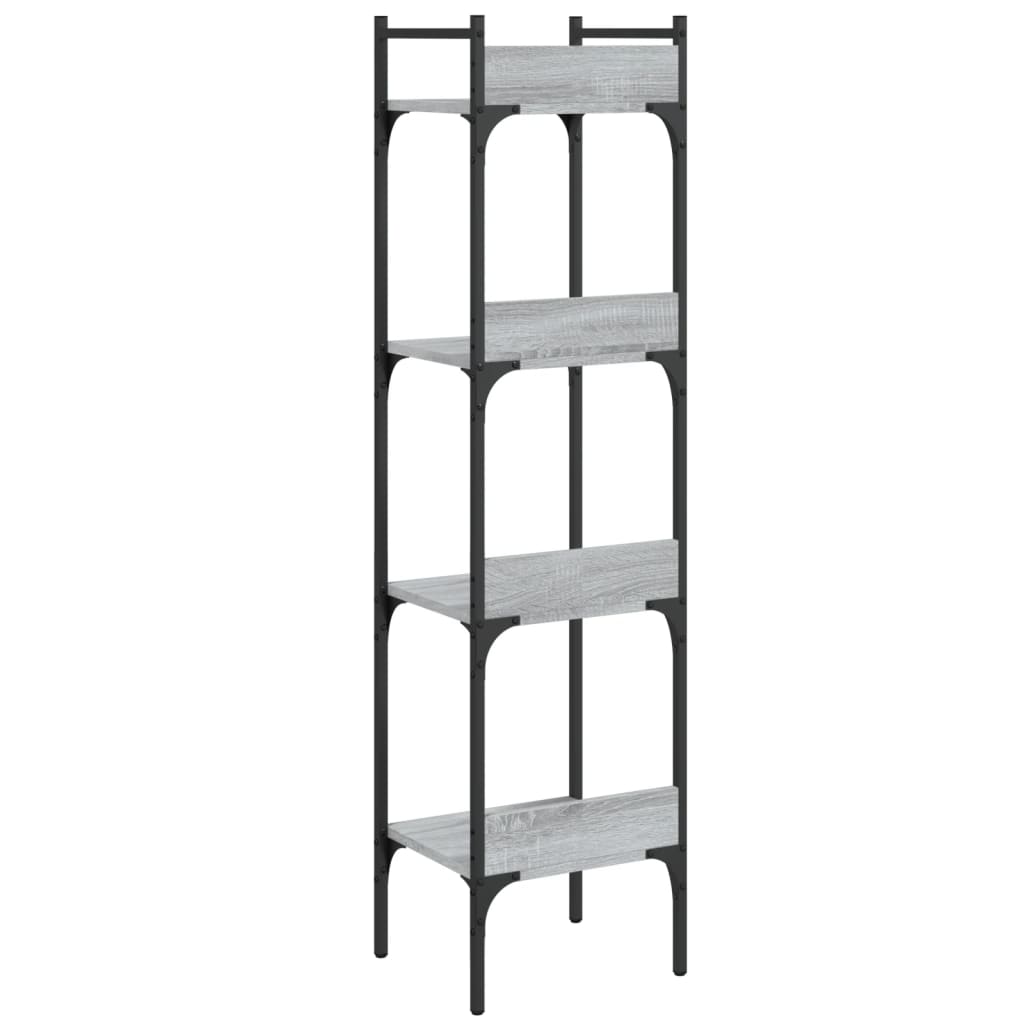 4-tier bookcase, sonoma gray 35x30x138.5 cm engineered wood