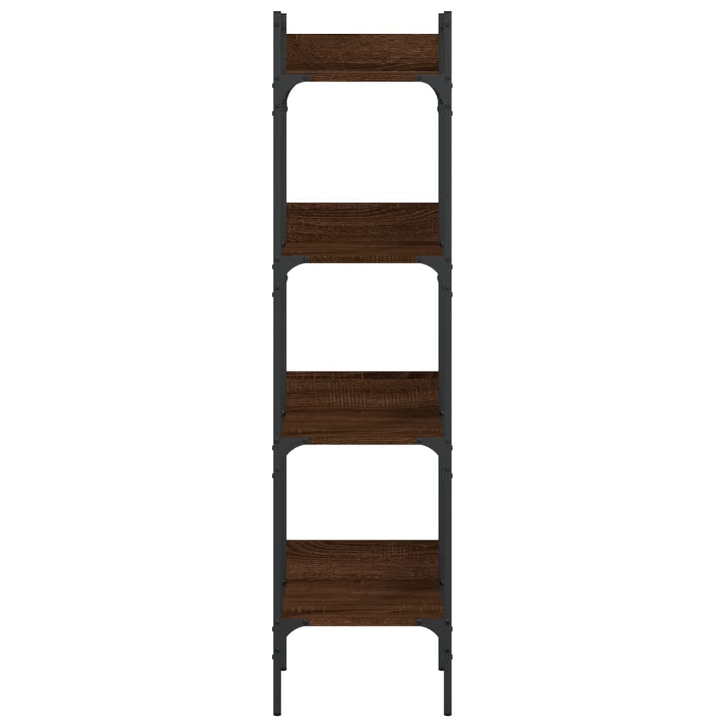 4-tier bookcase, brown oak, 35x30x138.5 cm, processed wood