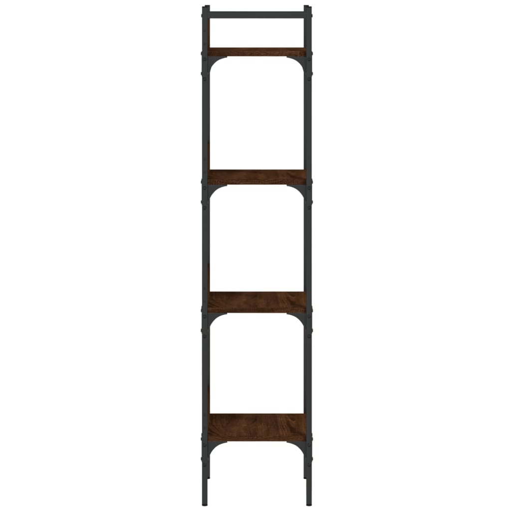 4-tier bookcase, brown oak, 35x30x138.5 cm, processed wood