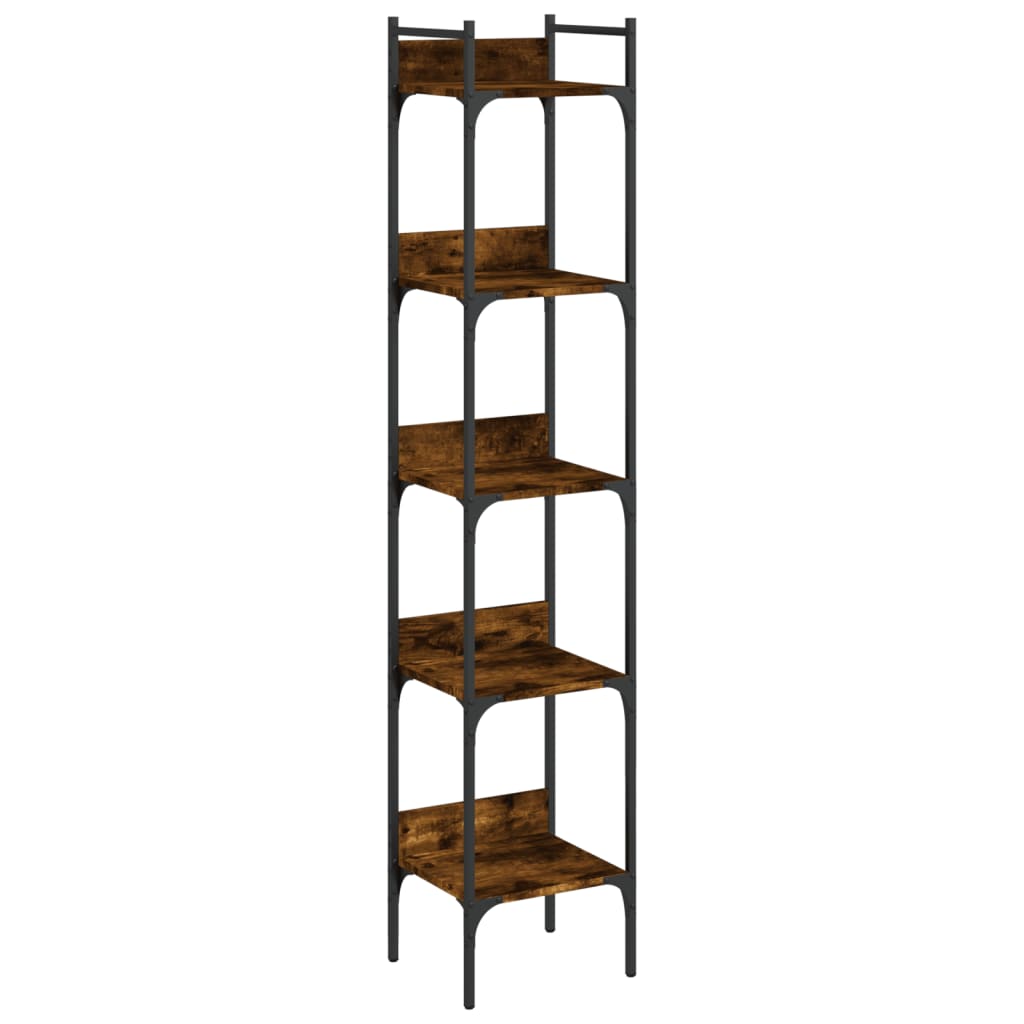 5-tier bookcase smoked oak 35x30x174 cm processed wood