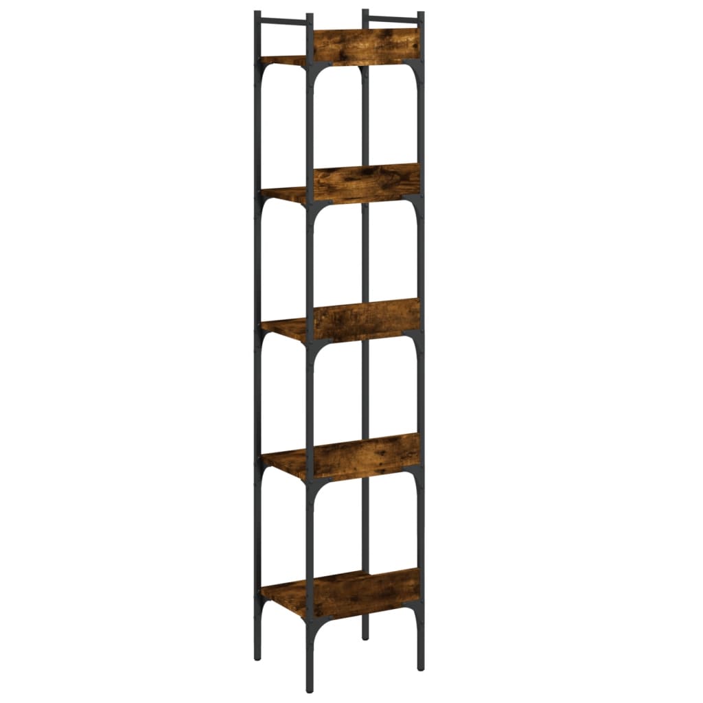 5-tier bookcase smoked oak 35x30x174 cm processed wood