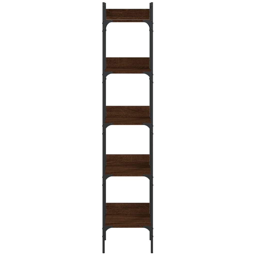 5-tier bookcase, brown oak 35x30x174 cm, processed wood