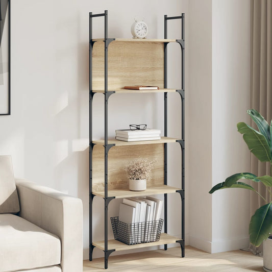 5-tier bookcase, sonoma oak, 60.5x24x166.5 cm