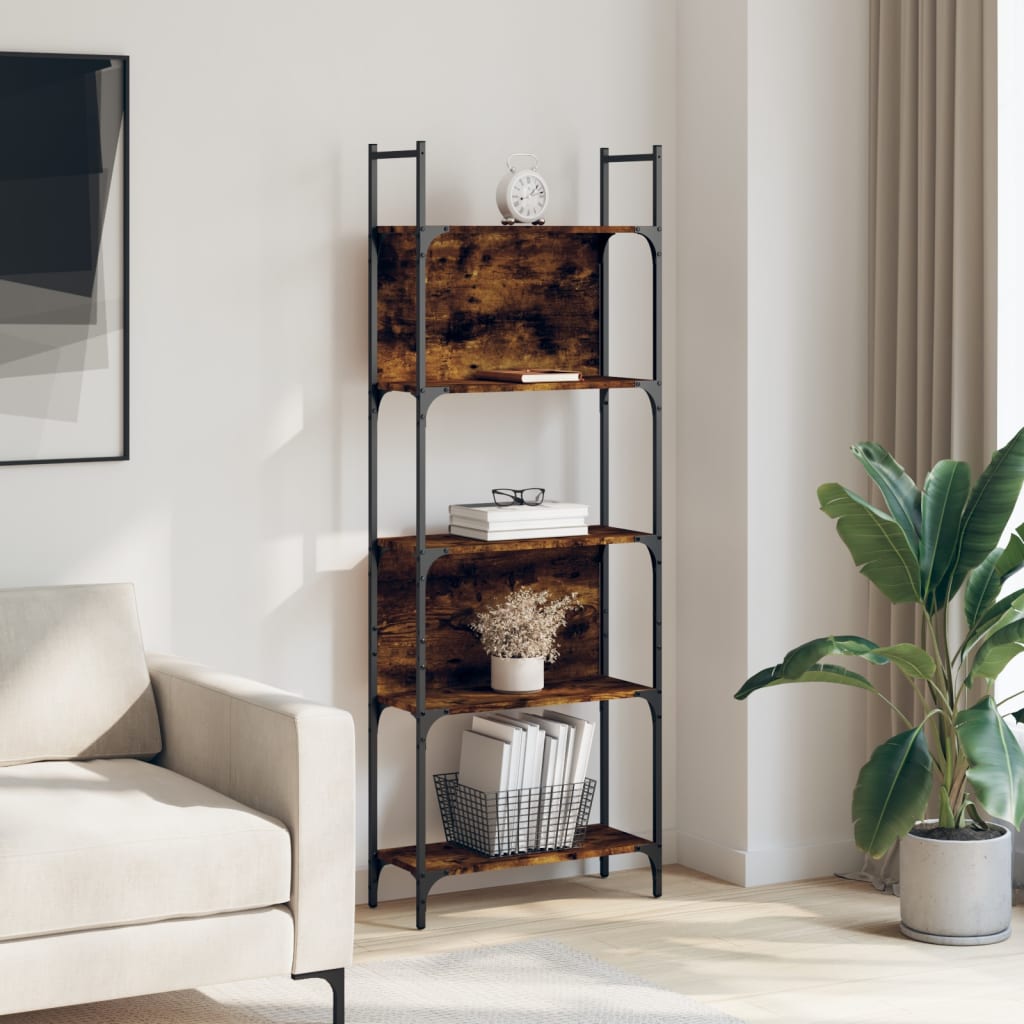 5-tier bookcase, smoked oak, 60.5x24x166.5 cm