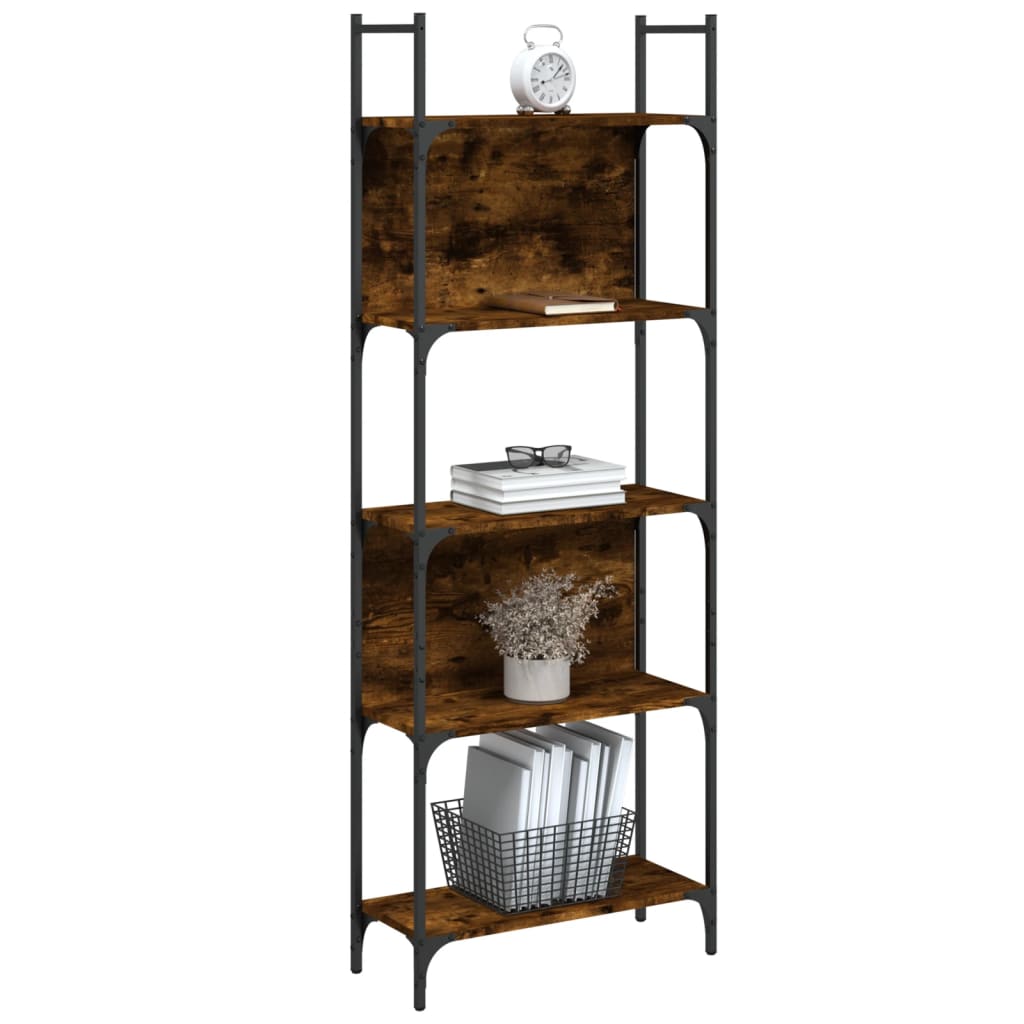 5-tier bookcase, smoked oak, 60.5x24x166.5 cm