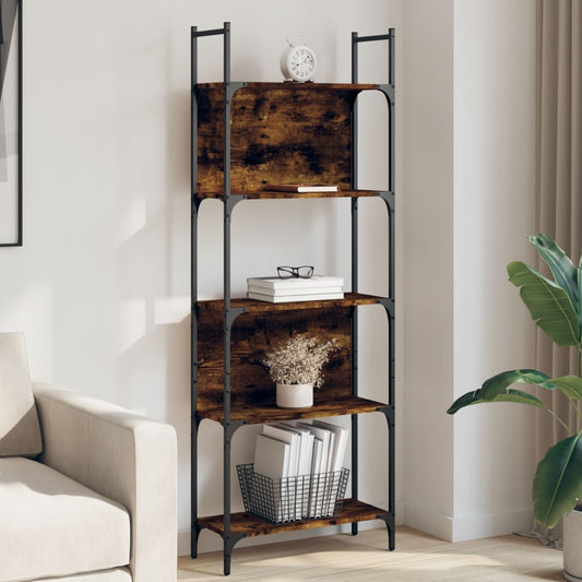 5-tier bookcase, smoked oak, 60.5x24x166.5 cm