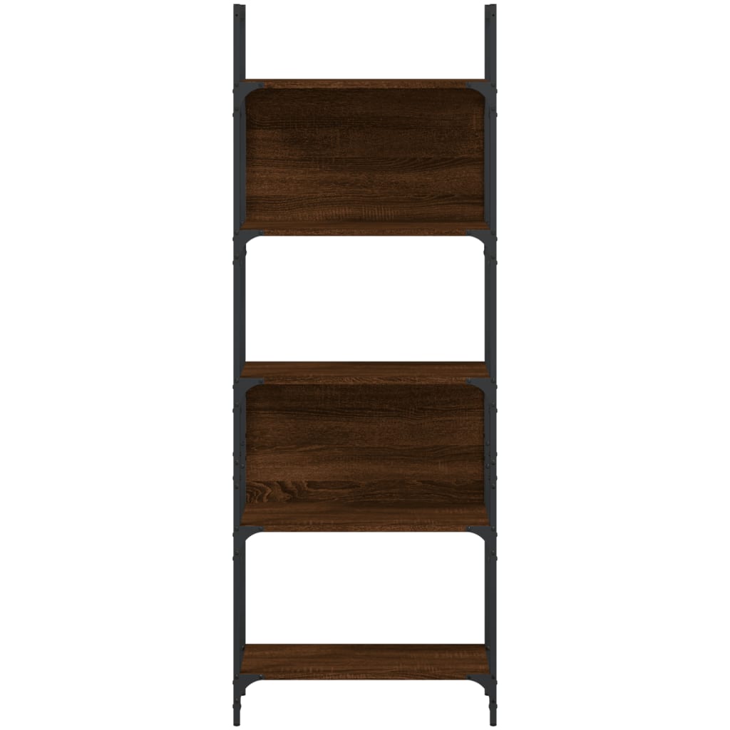 5-tier bookcase, brown oak, 60.5x24x166.5 cm