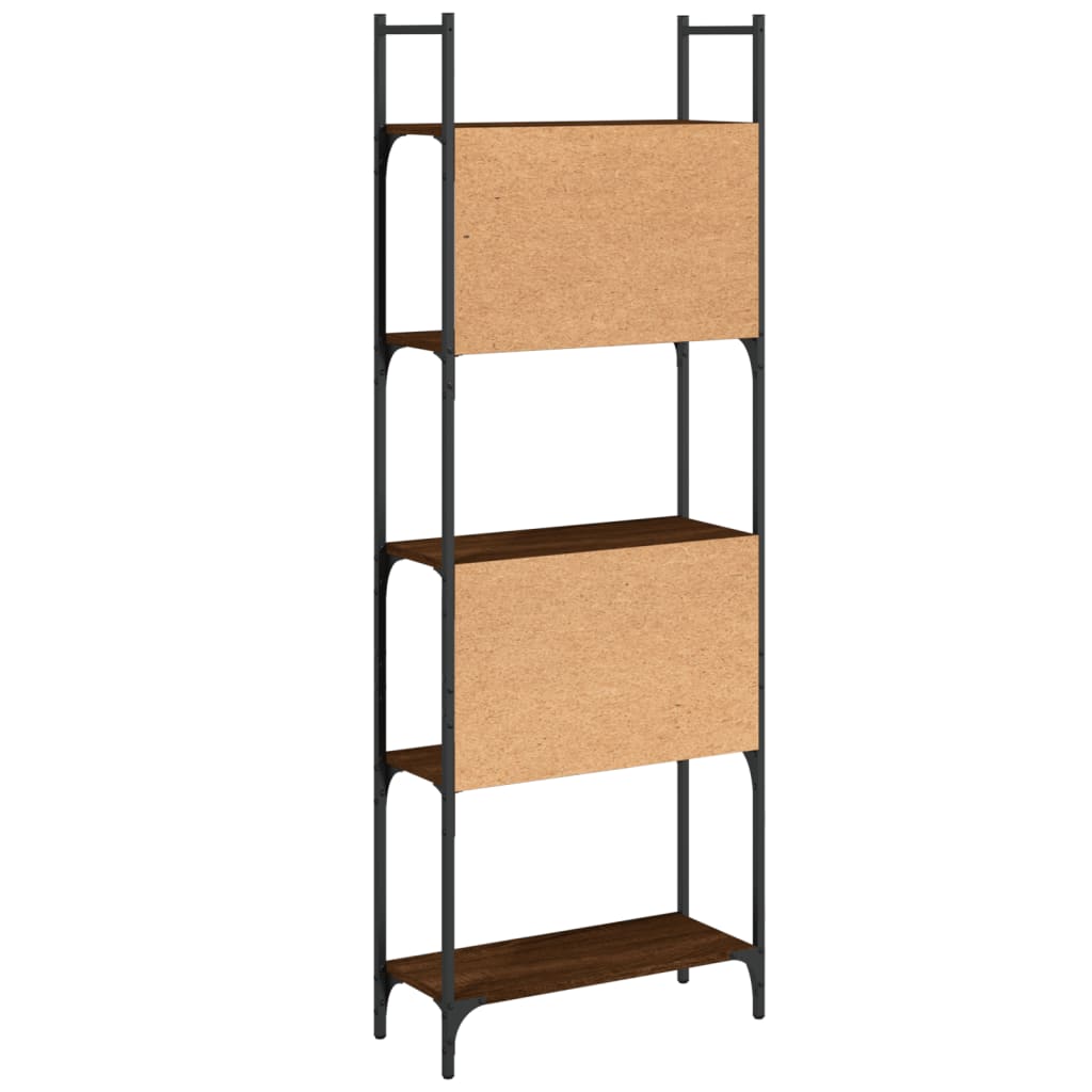 5-tier bookcase, brown oak, 60.5x24x166.5 cm