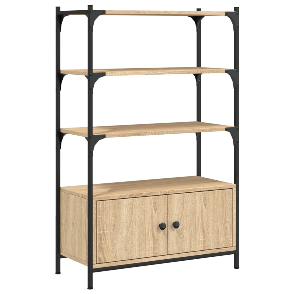 3-tier bookcase, sonoma oak, 70x30x109.5 cm wood