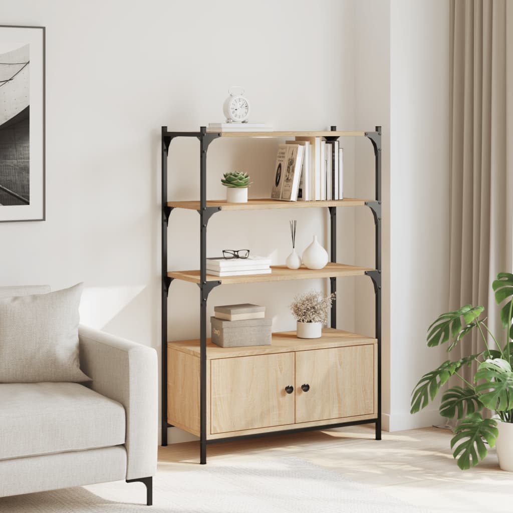 3-tier bookcase, sonoma oak, 70x30x109.5 cm wood