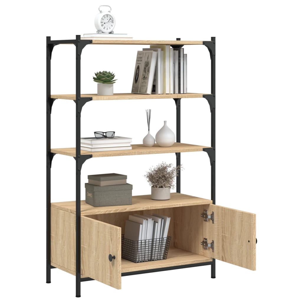 3-tier bookcase, sonoma oak, 70x30x109.5 cm wood