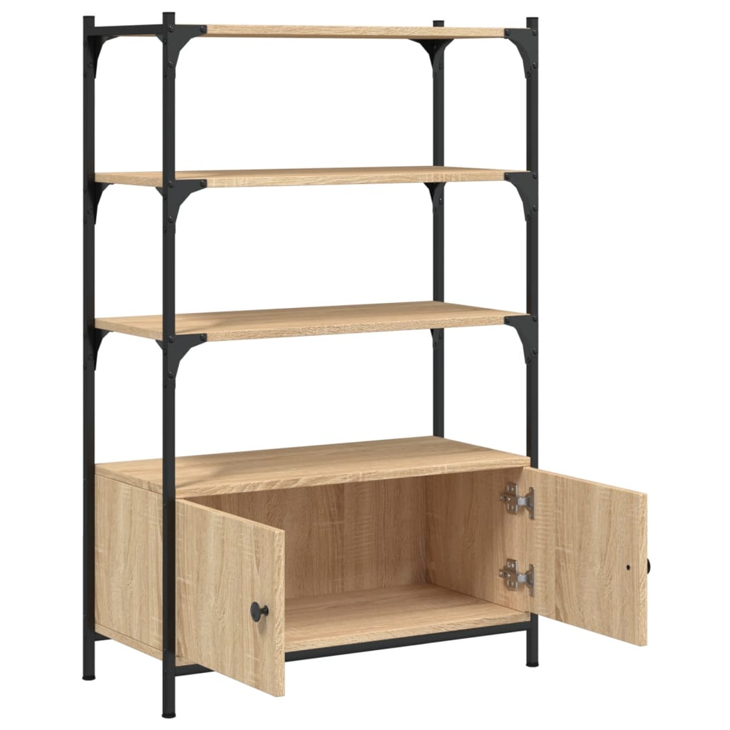 3-tier bookcase, sonoma oak, 70x30x109.5 cm wood