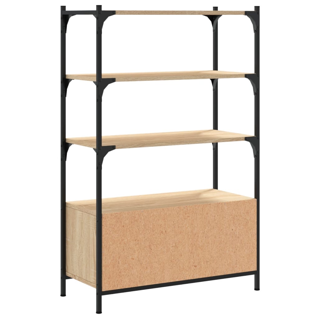 3-tier bookcase, sonoma oak, 70x30x109.5 cm wood