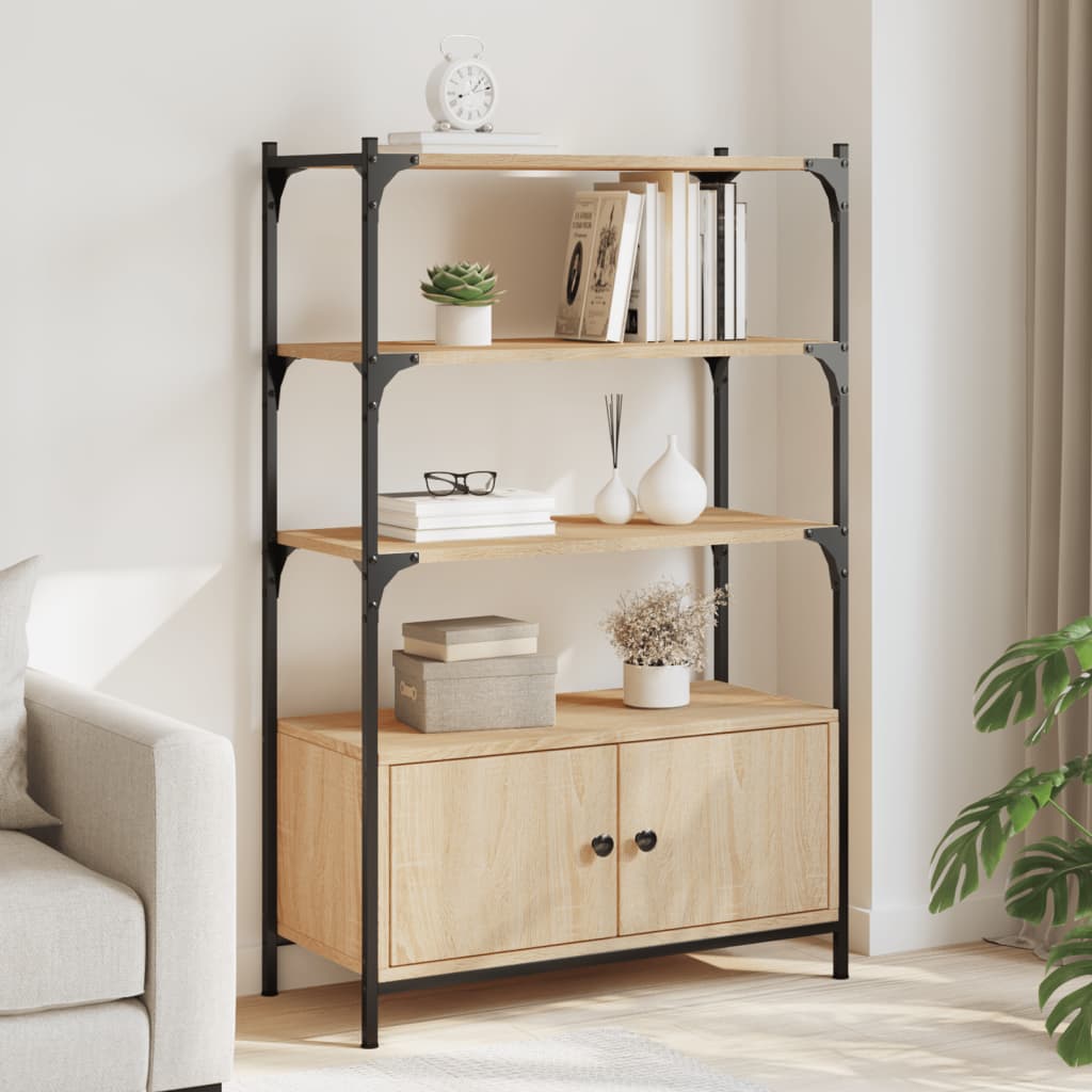 3-tier bookcase, sonoma oak, 70x30x109.5 cm wood