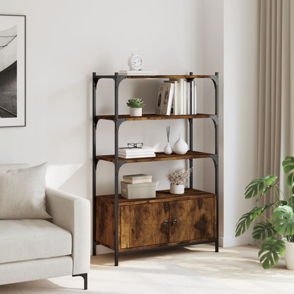 3-tier bookcase, smoky oak, 70x30x109.5 cm, wood