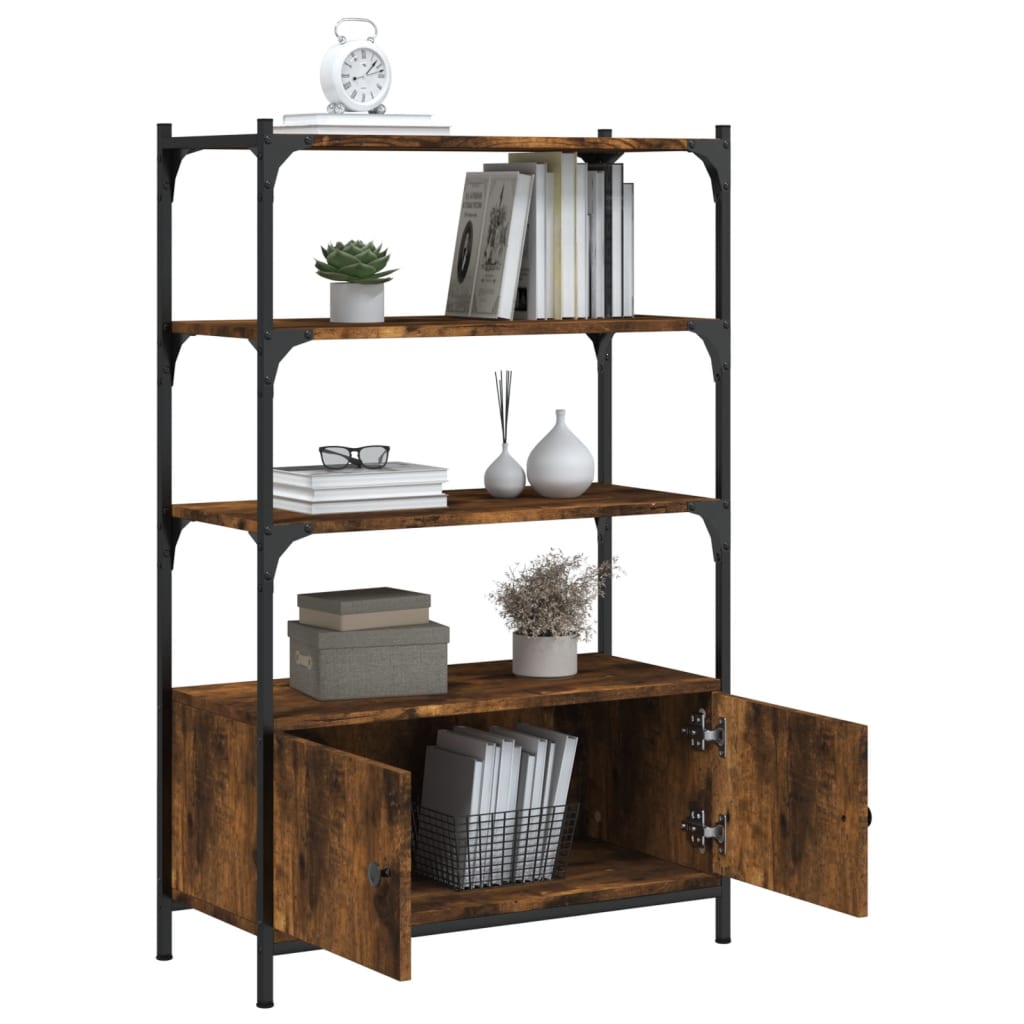 3-tier bookcase, smoky oak, 70x30x109.5 cm, wood