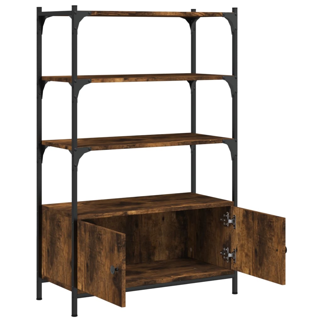 3-tier bookcase, smoky oak, 70x30x109.5 cm, wood