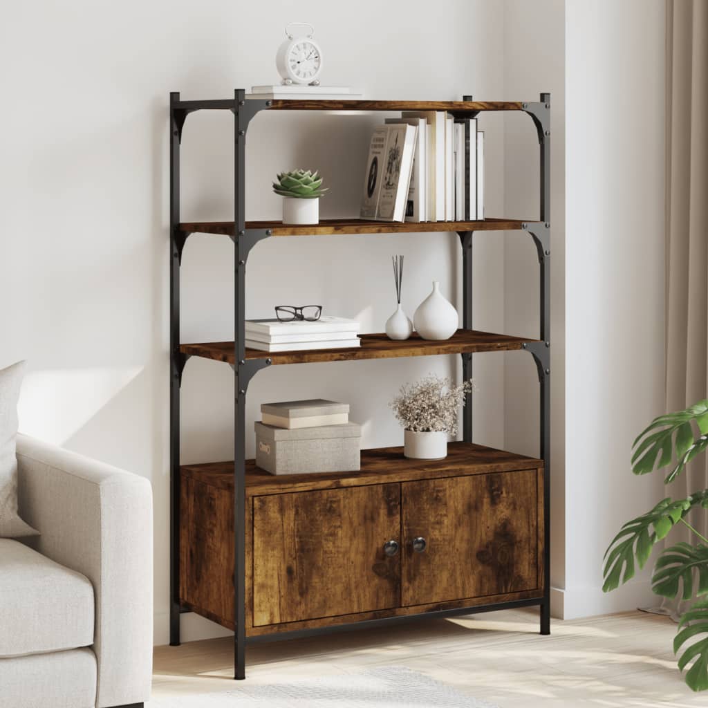 3-tier bookcase, smoky oak, 70x30x109.5 cm, wood