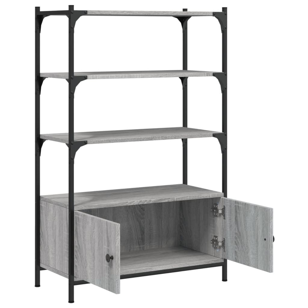 3-tier bookcase, sonoma gray, 70x30x109.5 cm, processed wood