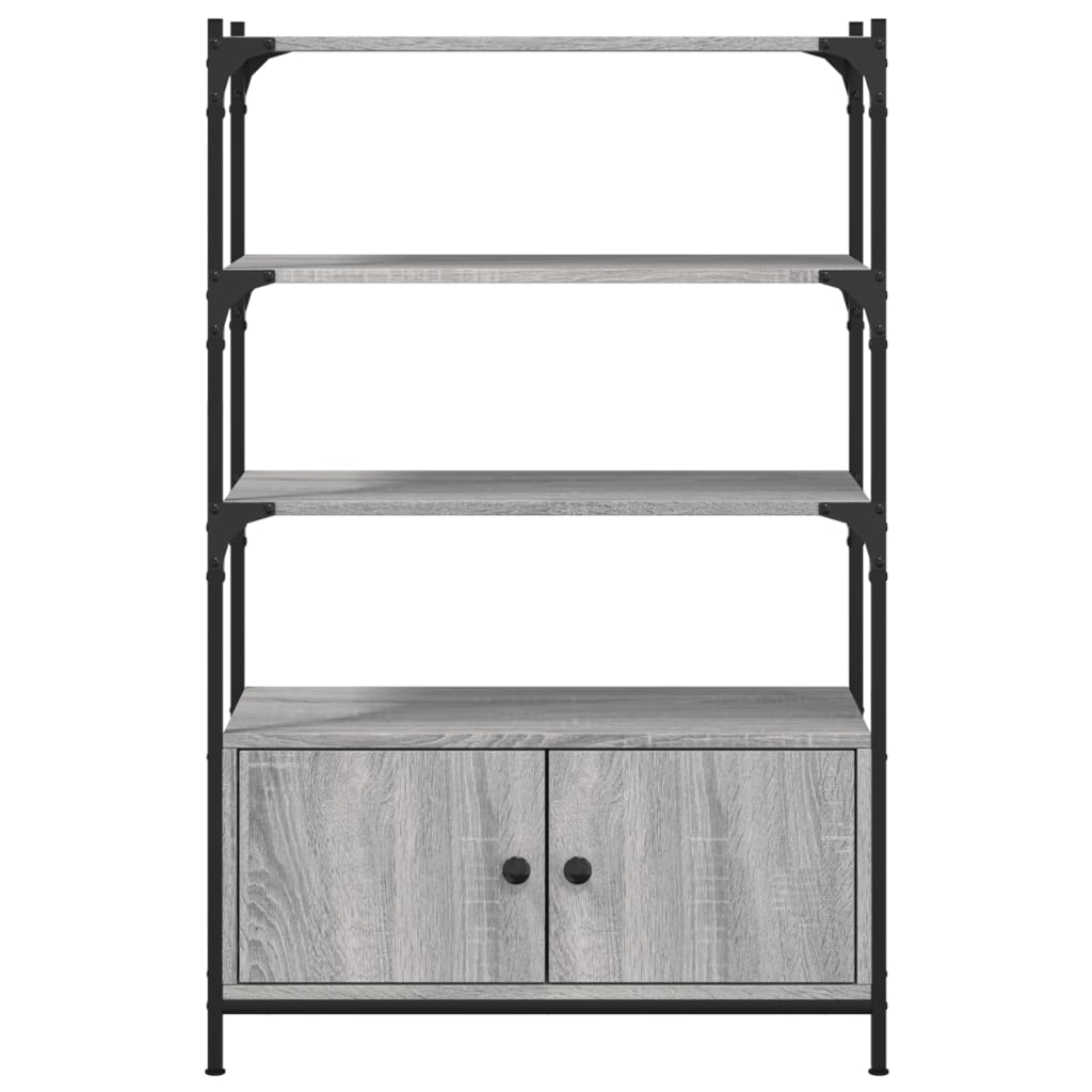 3-tier bookcase, sonoma gray, 70x30x109.5 cm, processed wood