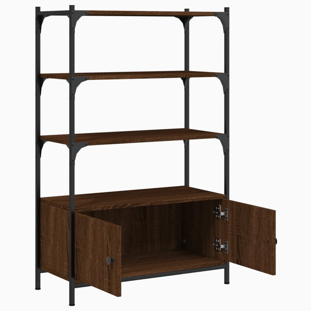 3-tier bookcase, brown oak, 70x30x109.5 cm, processed wood