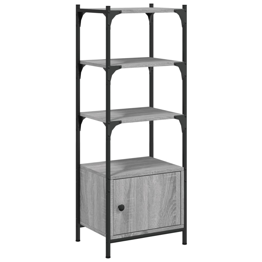 3-tier bookcase, sonoma gray, 41x30x109.5 cm, processed wood